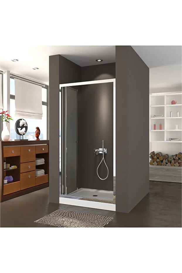 Duşakabin Ön Cephe Katlanır Akordiyon Kapı Buzlu Cam Yükseklik 190cm